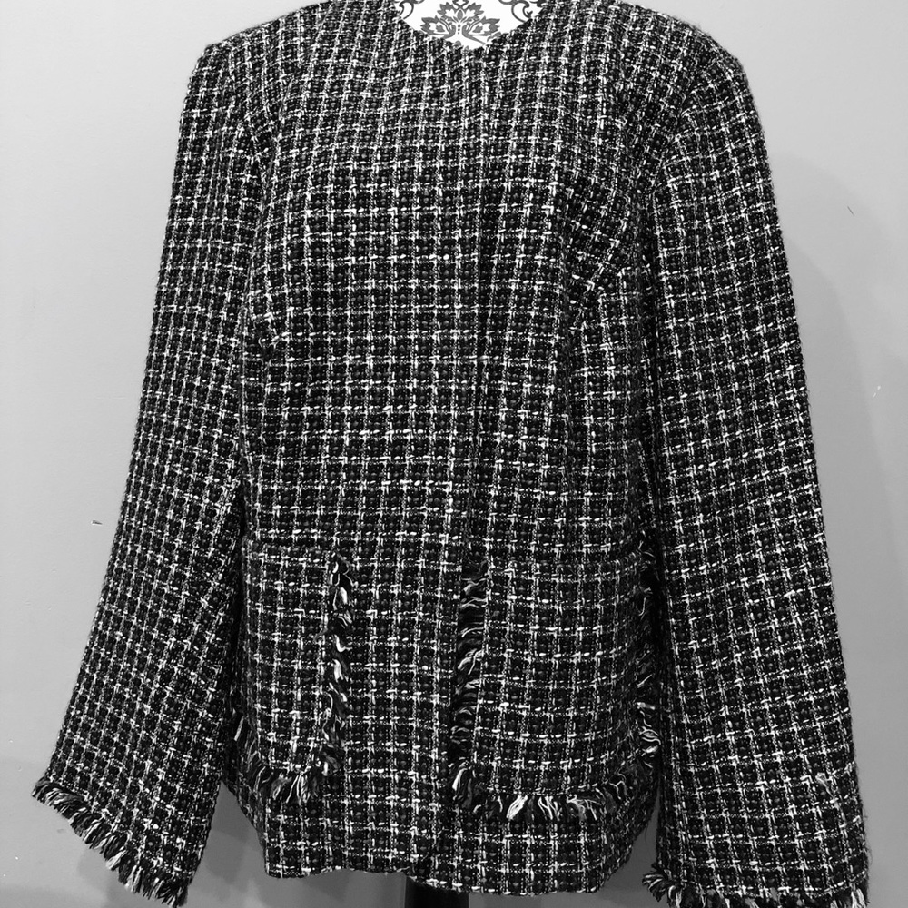 Fringe Tweed Blazer